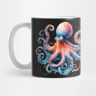 Watercolor Octopus - He'e in Hawaiian Mug